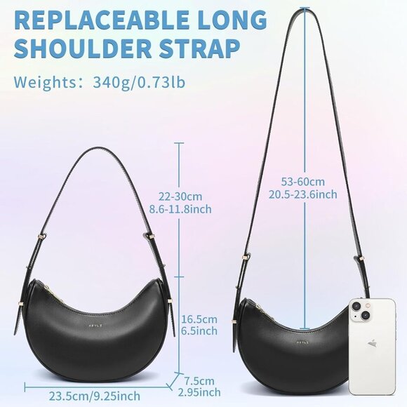 Small Shoulder Bag for Women Vegan Leather Crossbody Bags Adjust Handbags Purses - Picture 3 of 6